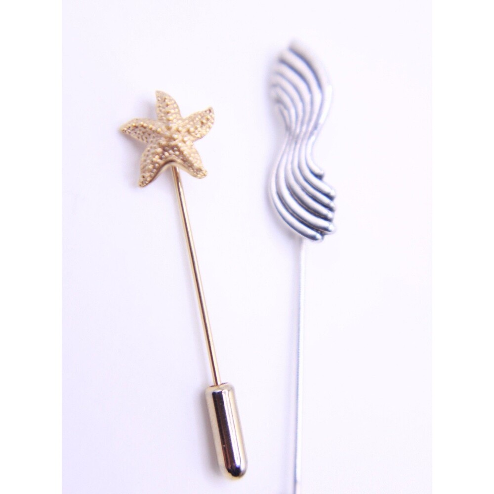 vintage Sarah Coventry Starfish And Swirl Squiggly stick pins